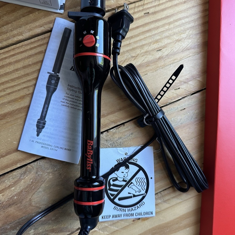 BaByliss Luxe 1 Red Ferrari Curling Wand Smooth Titanium Ceramic Coated Barrel - Picture 8 of 13